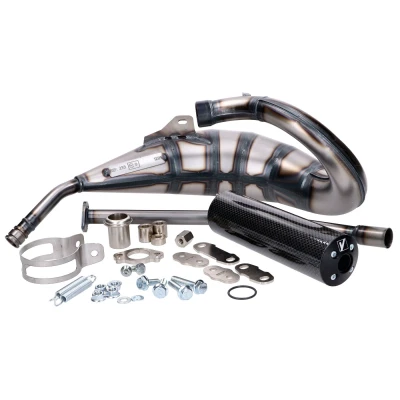 Afbeelding van Uitlaat Yasuni Cross HM Max carbon bovenlangs Derbi Senda, DRD 50