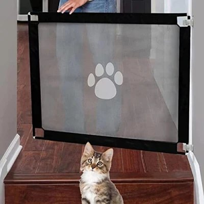 Afbeelding van Hondenbarrières, hondendeurbeschermingsrooster, traphek, zonder boren, afsluitrooster, voor honden, Magic Gate huisdieren, honden en katten (100 x 80 cm)