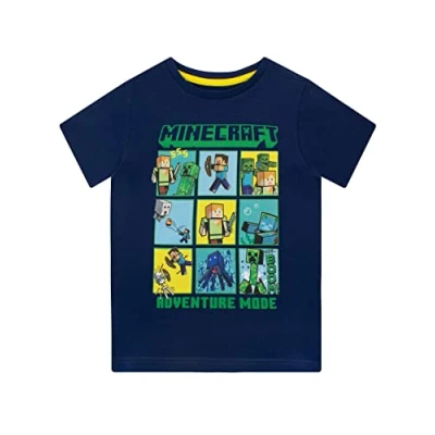 Afbeelding van Minecraft Jongens Creeper en Steve T Shirt