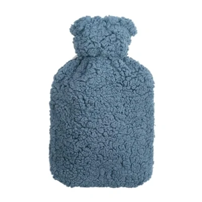 Afbeelding van Premium warmwaterkruik 2 liter natuurlijk rubber met knuffelige teddy overtrek extra binnenvoering en ritssluiting, bedfles, warmtekruik BS1970:2012 gecertificeerd (Blauwgrijs)