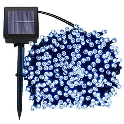 Afbeelding van Lamker 30M 300 LED Lichtketting Buiten Solar 8 Modi Blauw Dimbaar Waterdicht Lichtsnoer op Zonne Energi Verlichting Decoratieve Lichtsnoeren voor Bruiloft Kerstmis Feest Huizen Balkon Tuin Boom