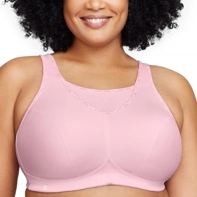 Afbeelding van Glamorise Volledige figuur Plus Size No Bounce hemdje Sport BH Wirefree #1066, Parfait Roze, 85E