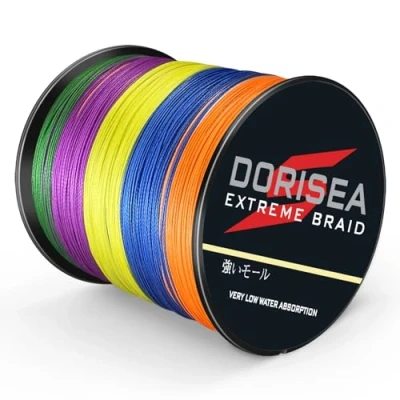 Afbeelding van DORISEA Extreme Braid 100% PE gevlochten vislijn 2,7 136 kg Test, visdraad, 100 m slijtvast, ongelooflijke superlijn, geen rek, kleine diameter (veelkleurig, kg/0,10 mm)