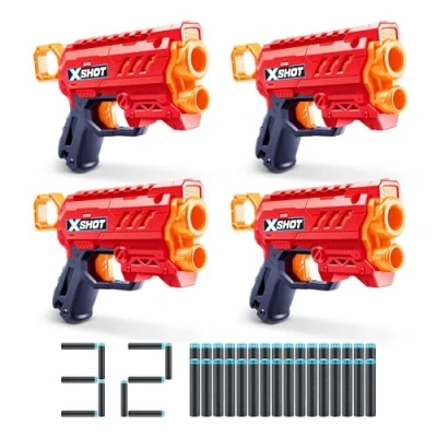 Afbeelding van XSHOT ZURU Excel Micro 2.0 darts, met 32 eenvoudig opladen, Air Pocket darttechnologie, schuimblaster voor kinderen, tieners en volwassenen (4 schuimrubberen blasters darts)