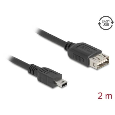 Afbeelding van Delock USB 2.0 Kabel Typ Mini B Stecker zu EASY A Buchse 2