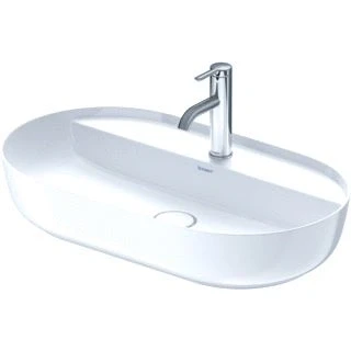 Afbeelding van Duravit luv opzetwastafel ovaal met 1 kraangat zonder overloop 70x40cm wit 0380700000