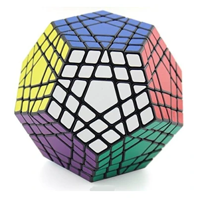 Afbeelding van Oostifun Shengshou FunnyGoo 5 x 12 Oppervlak Gigaminx Megaminx Magic Cube + een kubus displaystandaard (zwart)