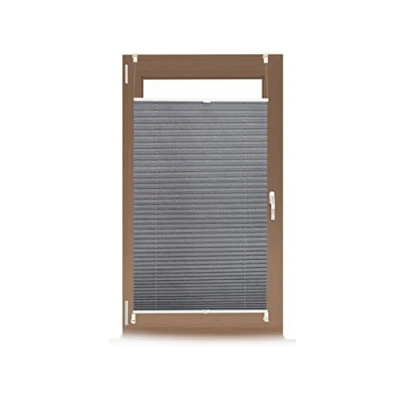 Afbeelding van Relaxdays Plissegordijn grijs zonder boren plisséjaloezie klemsteun raambekleding 60x130cm