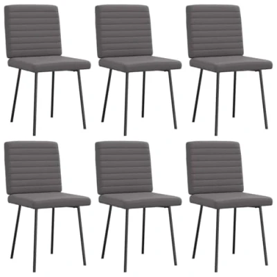Afbeelding van vidaXL Eetkamerstoelen 6 st kunstleer grijs