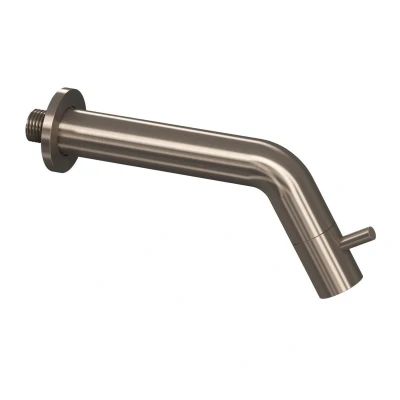 Afbeelding van INK Fonteinkraan 18cm inbouw inkortbaar messing Geborsteld nikkel Minimalistisch design