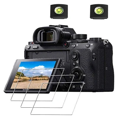 Afbeelding van ULBTER Schermbeschermer voor Sony Alpha A7R IV / III II A7 A77 /A7S A99 A9 &amp; Hot Shoe Cover, 0,3 mm 9H hardheid gehard glas Flim [3 stuks]