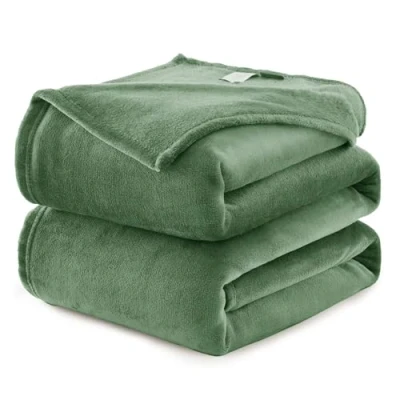 Afbeelding van WAVVE Knuffeldeken, zachte, wollige, warme fleece deken, bankdeken, plaid, XL woondeken, 230 x 270 cm, groen