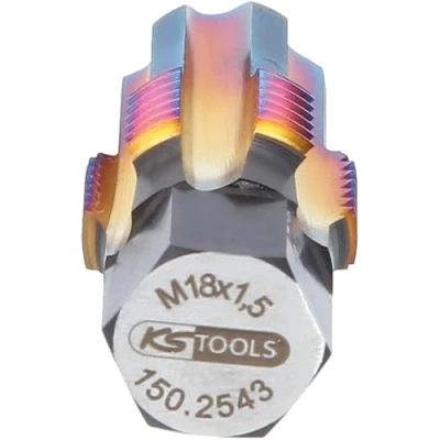 Afbeelding van KS Tools 150.2543 Schroefdraad natapper M18 x 1.5 Speciaal gereedschapsstaal 1 stuk(s)