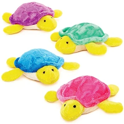 Afbeelding van Baker Ross FC934 Schildpad Plush Pals Pack van 4, Zacht Speelgoed voor kinderen, feest tasvullers Kids Toys
