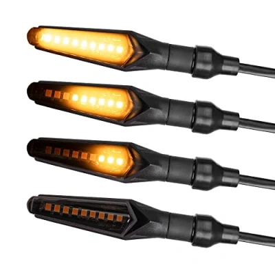 Afbeelding van Simda Pro 4 stuks bijzonder heldere universele led motorknipperlichten miniknipperlichten met E Mark sequentieel loopeffect Quad ATV scooter looplicht knipperlichten super look en extra helder