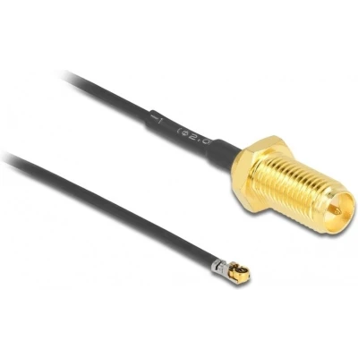 Afbeelding van MHF 4L LK (v) RP SMA kabel Micro Coax (1,37 mm) 50 Ohm / zwart 0,10 meter