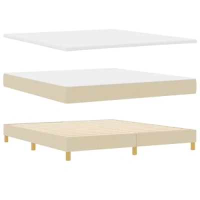 Afbeelding van vidaXL Boxspringbed met matras stof crèmekleurig 180x200 cm