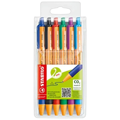 Afbeelding van STABILO Pointball Balpen 0,5 mm Navulbaar Etui Met 6 Kleuren