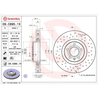 Afbeelding van Brembo Remschijven 09.C895.1X