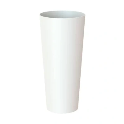Afbeelding van Artevasi Porto hoge pot, en ronde bloempot met inzetstuk, binnen of buiten, 80cm hoog, wit