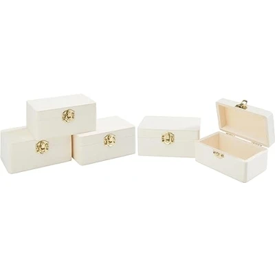 Afbeelding van VBS houten kistje ruw hout 5 stuks 10x6x5cm doos kist