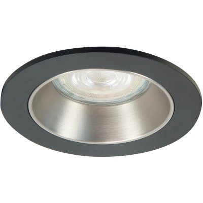 Afbeelding van Modern Industrieel Inbouwspot Ø9,4 cm Zwart/Zilver Downlight