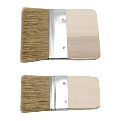 Afbeelding van PAINTERSISTERS® Paddle oppervlaktepenseel 60 mm + 100 breed, borstel van varkenshaar, voorstrijkpenseel, plat penseel met brede houten steel voor aquarel, gouache, acryl, olie