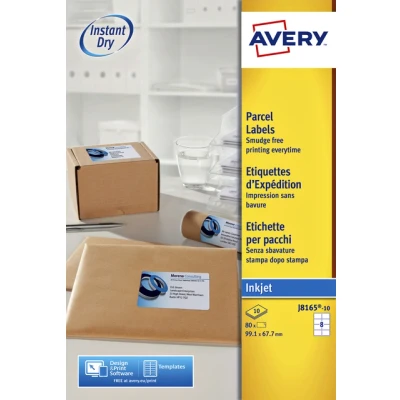 Afbeelding van Etiket Avery J8165 10 99.1x67.7mm wit 80stuks