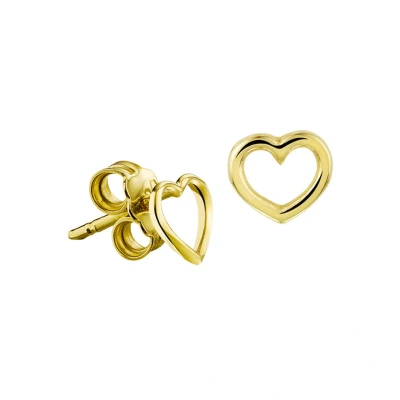 Afbeelding van Trendjuwelier huiscollectie Oorknoppen Hart Geelgoud Glanzend 6 mm x 7