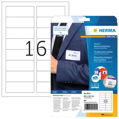 Afbeelding van Naambadge etiket HERMA 4515 88.9x33.8mm wit