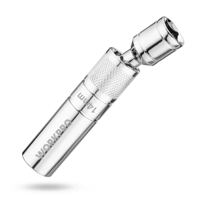 Afbeelding van WORKPRO Bougiesleutel 14 mm, 3/8 aandrijving Dunwandige bougiestekker, 12 punts draaibare universeel magnetisch flexibel verwijderingsgereedschap, voor autoreparaties