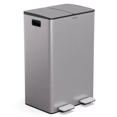 Afbeelding van Klarstein Moderne keukenvuilnisemmer 60 l (2 x 30 l), afvalscheiding, met praktische uitneembare 3 compostbak, soft close technologie, stijlvolle luieremmer en keukenafvalemmer in één