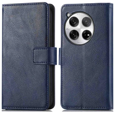 Afbeelding van OnePlus 12 Hoesje Kunstleder iMoshion Bookcase Donkerblauw Telefoonhoesje
