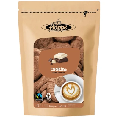 Afbeelding van Koekjes Hoppe Cookies fairtrade double chocolate à circa 125st