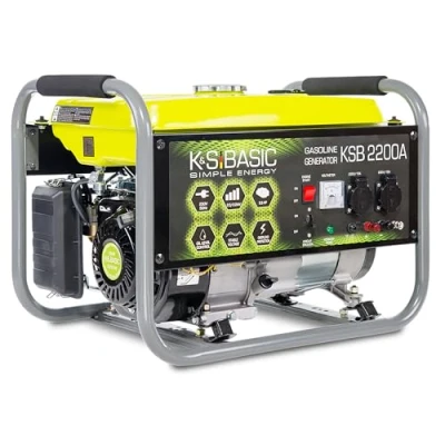 Afbeelding van KS BASIC 2200А Stroomgenerator, 5,5 pk, 4 takt benzinemotor, aluminium alternatief, automatische spanningsregelaar (AVR), 2200 watt, 16 A, 230 V generator, voor thuis en vrijetijdsgebruik