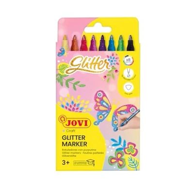 Afbeelding van Jovi viltstift Glitter, kartonnen etui van 8 stuks
