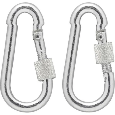 Afbeelding van Pro Plus Karabijnhaak met Schroefsluiting Metaal Ø 5 x 50 mm 2 stuks
