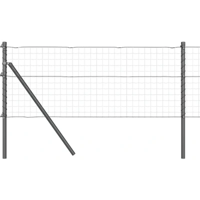Afbeelding van vidaXL Hekpalen 13 stuks Grijs Ø32 mm 120 cm Gegalvaniseerd Staal