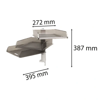 Afbeelding van Exacompta ref. 12027D 1 Pivoterende draagstang met 3 Brievenbakken B4 vervaardigd uit PS Afmetingen: 395x272x387 mm kleur lichtgrijs/translucent grijs
