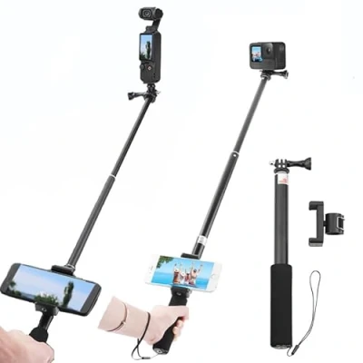 Afbeelding van Fenmaru Selfie Stick Extension Rod Accessoires Mobiele Telefoon Montage Clip Compatibel met GoPro Hero 10/9/DJI Osmo Pocket 3 Action Camera