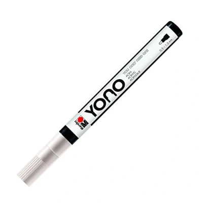 Afbeelding van Marabu YONO Marker, 12400101070, wit 070, veelzijdige acrylstift met fijne Japanse ronde punt 0,5 1,5 mm, op waterbasis, lichtecht en waterbestendig, voor bijna alle ondergronden