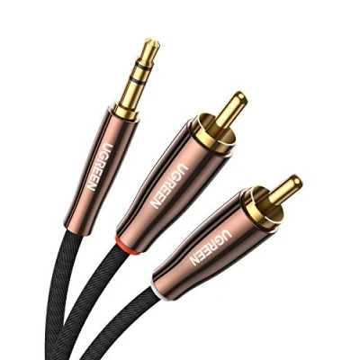 Afbeelding van Ugreen kabel audiokabel 3,5 mm mini jack (mannelijk) 2RCA 2m koper (AV170)