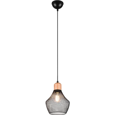 Afbeelding van Reality LED Hanglamp Hangverlichting E27 Fitting 1 lichts Rond Zwart Aluminium