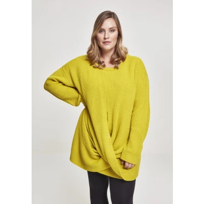 Afbeelding van Urban Classics Ladies Wrapped Trui, Dames, Maat: Medium, Lemonmustard