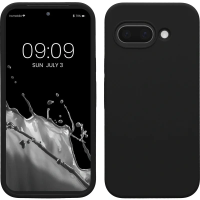 Afbeelding van kwmobile telefoonhoesje geschikt voor Google Pixel 9a Hoesje met siliconen coating Smartphone case in zwart