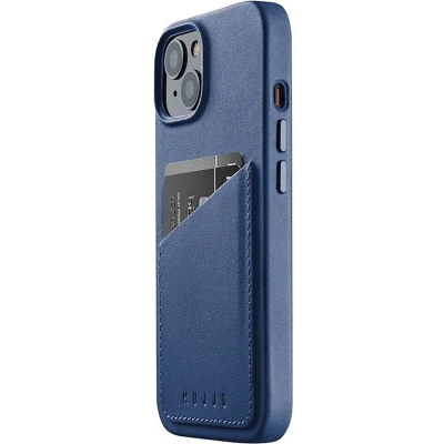 Afbeelding van MUJJO Leather Wallet Case iPhone 14 / 15 blauw CL 024 BL