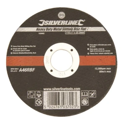 Afbeelding van Silverline Heavy Duty&#039; metaal snijschijf, plat 115 x 1 22,23 mm