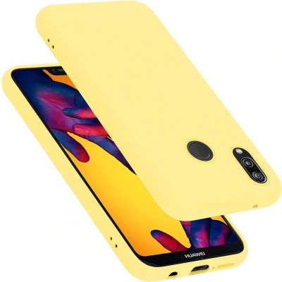 Afbeelding van Cadorabo Hoesje geschikt voor Huawei P20 LITE 2018 / NOVA 3E Case in LIQUID GEEL Beschermhoes TPU silicone Cover