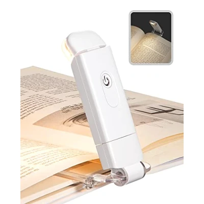 Afbeelding van DEWENWILS Leeslamp Boekklem, USB Oplaadbare Klemlicht voor Lezen in Bed, 2 Instelbare Helderheidsniveaus Boeklamp, Warm Wit Leeslicht, Geschenk Kinderen, Boekenliefhebbers