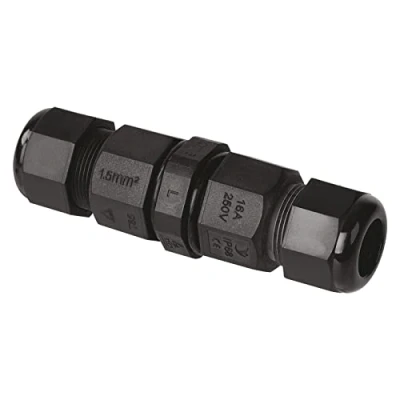 Afbeelding van EMOS connector/verbindingsstekker/kabelverbinding IP65, plastic, zwart, 7 x 2,6 cm